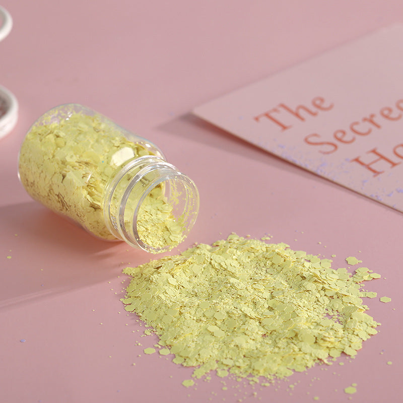 Wholesale DIY Handmade Materials Flow Linen Nail Art Macaron Mixed Glitter Matte Candy Color Hexagonal Glitter